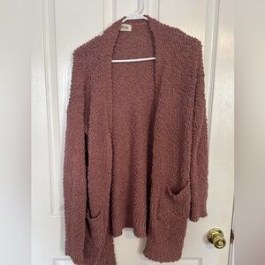 Listicle Textured Cardigan - Mauve